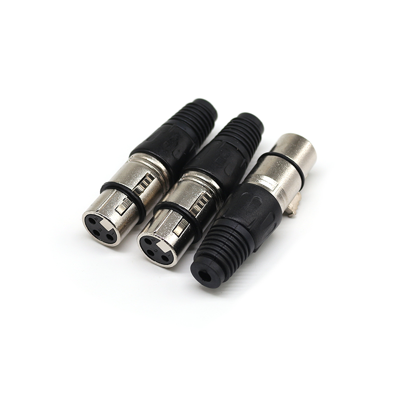 High Quality XLR Female Jack Soldering Type Audio Connectors Audio Accessory 3-8 Pins XLR Connectors for Microphone Cable