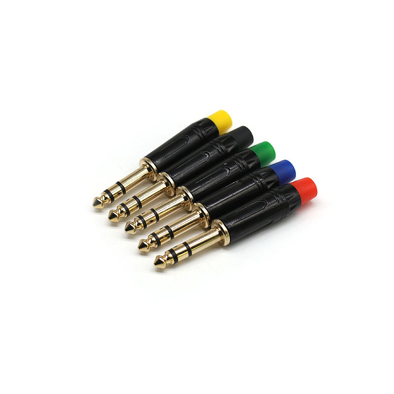 Straight PIN 6.3mm Stero Jacks Male Plugs Connectors 3 Pole 6.35mm 1/4 Connector HIFI 6.35 Male Jack Audio Connectors