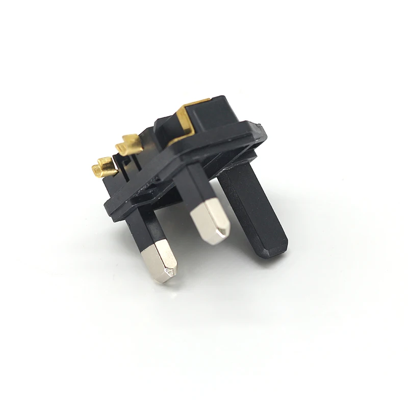 Hot Sale European Standard UK Power Cord Plugs Standard Grounding 3 Pin Plug Inserts with Fuse 3 Pins Power AC Plugs