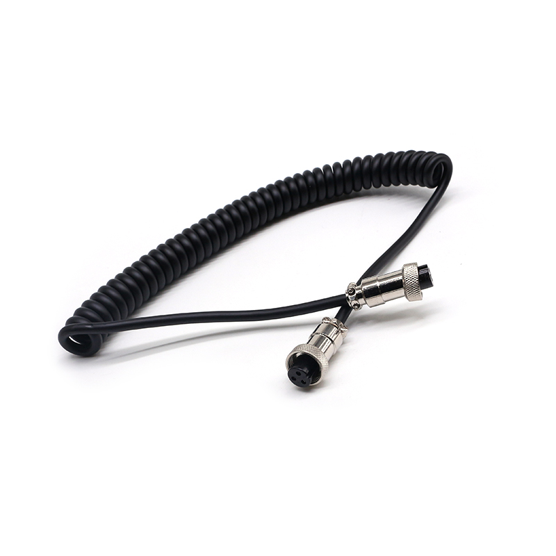 Aviation Power Extension Cables GX12 3 Pins Male Plug to GX12 3 Pins Female Jack Cables GX12 Coiled Cables Aviation Cables