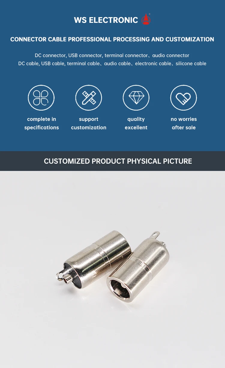 DC Connectors 5521JL80 5.5*2.1mm DC Sockets Nickel Plated DC Jacks 5521 Connectors DC Power Outlet for Electric Toy Car