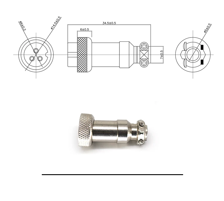 GX12 3P Connectors Threaded Connectors Aviation Plugs Circular Connectors Power Supply Connectors for Aviation Cable