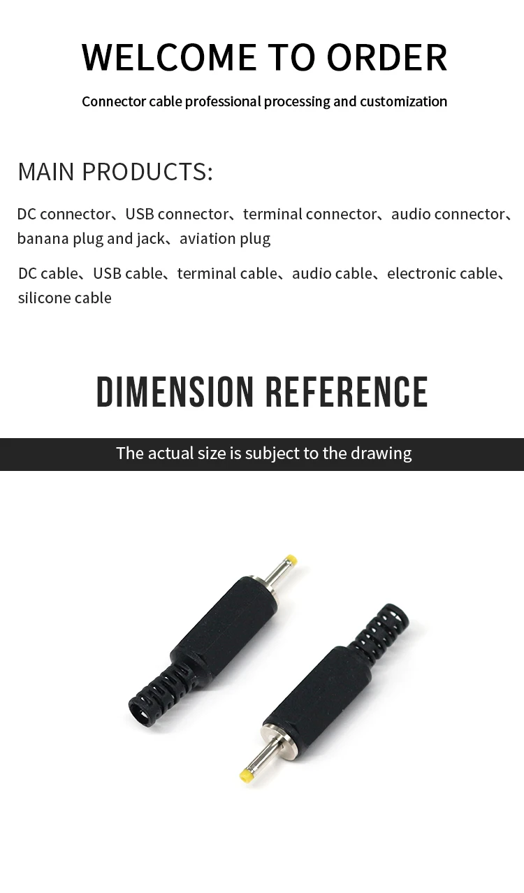 Factory Wholesale Assembly 2.35*0.7mm DC Plugs 102-4771-ND PP3-012 DIY Soldering DC Connectors Power Supply DC Adapters