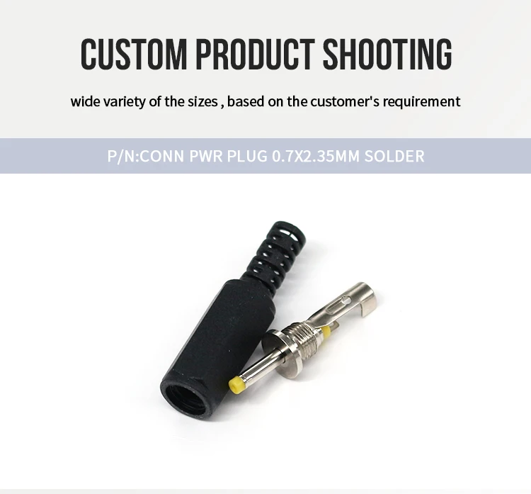 Factory Wholesale Assembly 2.35*0.7mm DC Plugs 102-4771-ND PP3-012 DIY Soldering DC Connectors Power Supply DC Adapters