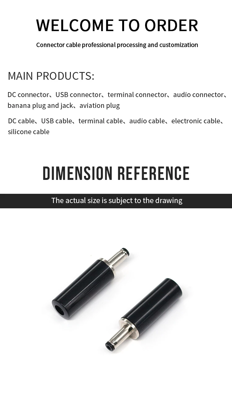 Hot Sale DC Conenctors Solder Type DIY Soldering DC Plugs Charging Connectors for Power Supply Equivalent CP3-1002-ND PP3-002C