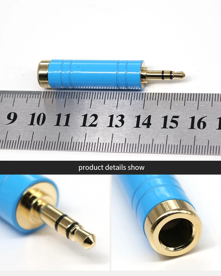 High Quality All-copper 3.5mm Male Connector with 6.5 Pins Microphone Converters Headphone Conversion Plugs 3.5mm to 6.3mm