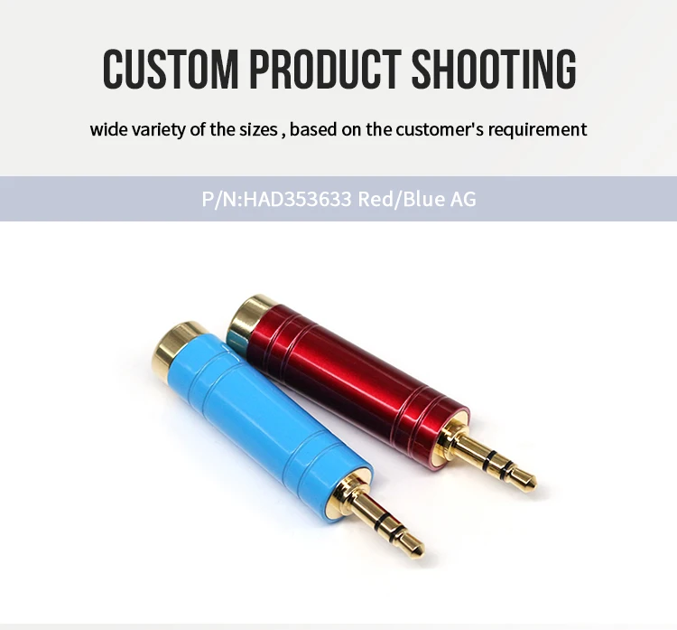 High Quality All-copper 3.5mm Male Connector with 6.5 Pins Microphone Converters Headphone Conversion Plugs 3.5mm to 6.3mm
