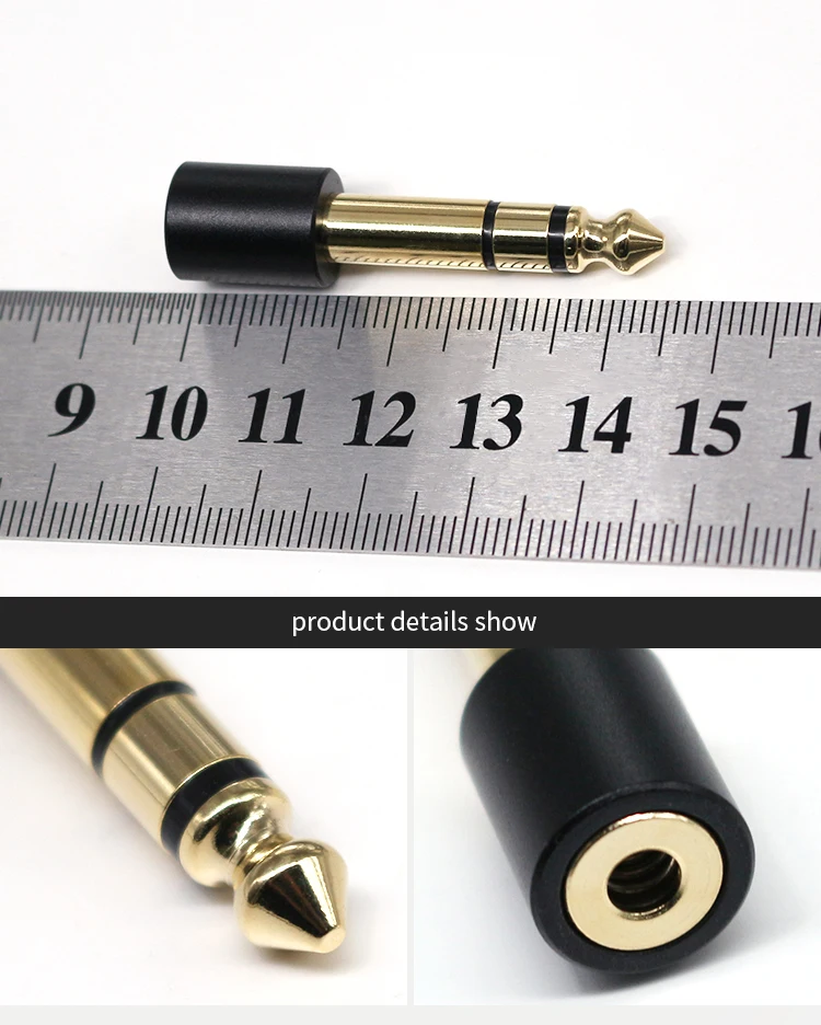 Stereo Audio Adapters Gold Plated Audio Connectors Pure Copper 6.35mm Plug to 3.5mm Jack Audio Adapters Headphone Jack Plug