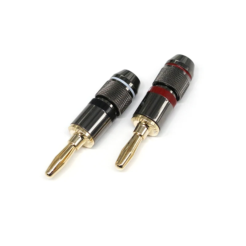 Professional Grade Audio Connectors Gold Plated Pin Adapters Oxygen-free Copper Banana Plugs for Instrument Guitar Cable