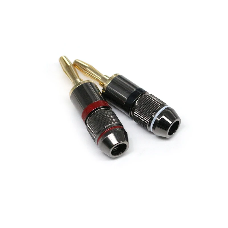 Professional Grade Audio Connectors Gold Plated Pin Adapters Oxygen-free Copper Banana Plugs for Instrument Guitar Cable
