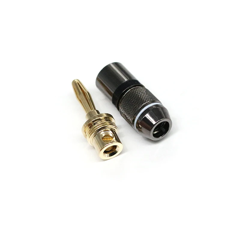 Professional Grade Audio Connectors Gold Plated Pin Adapters Oxygen-free Copper Banana Plugs for Instrument Guitar Cable