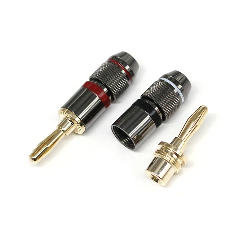 Professional Grade Audio Connectors Gold Plated Pin Adapters Oxygen-free Copper Banana Plugs for Instrument Guitar Cable