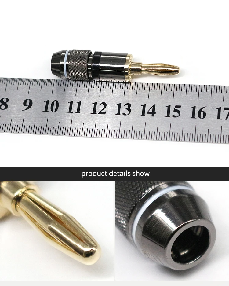 Professional Grade Audio Connectors Gold Plated Pin Adapters Oxygen-free Copper Banana Plugs for Instrument Guitar Cable