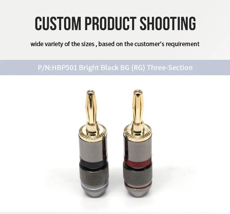 Professional Grade Audio Connectors Gold Plated Pin Adapters Oxygen-free Copper Banana Plugs for Instrument Guitar Cable