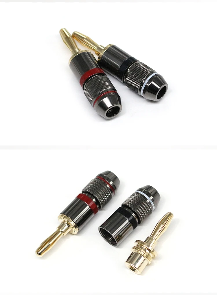 Professional Grade Audio Connectors Gold Plated Pin Adapters Oxygen-free Copper Banana Plugs for Instrument Guitar Cable