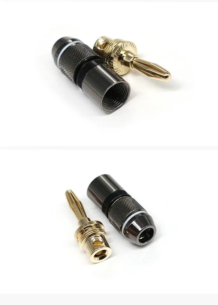 Professional Grade Audio Connectors Gold Plated Pin Adapters Oxygen-free Copper Banana Plugs for Instrument Guitar Cable
