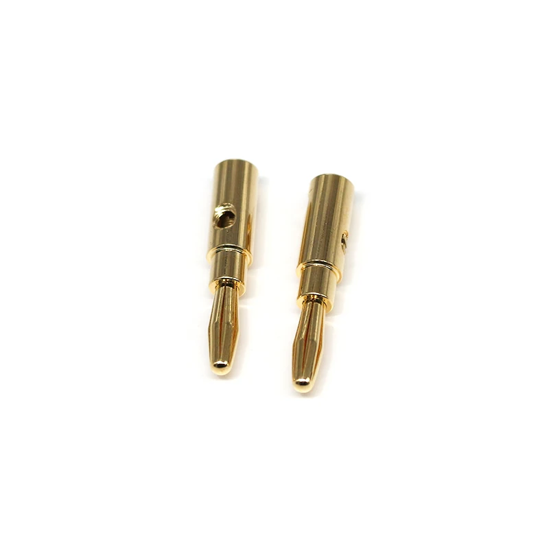 Hot Sale Pure Copper 4mm Banana Male Plugs AV Audio Video Adapters Gold Plated Connectors for Amplifier Binding Post