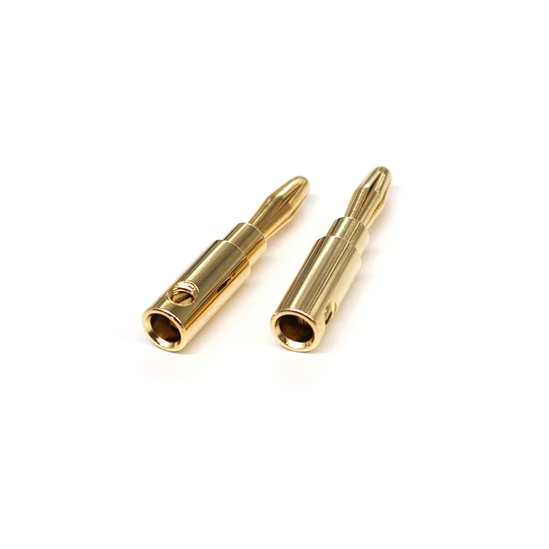 Hot Sale Pure Copper 4mm Banana Male Plugs AV Audio Video Adapters Gold Plated Connectors for Amplifier Binding Post