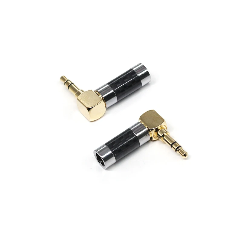 3.5mm Audio Connectors Plug 1/8" Stereo Audio Plugs Gold Plated Black Carbon Fiber 3.5 mm Earphone Headphone Connectors
