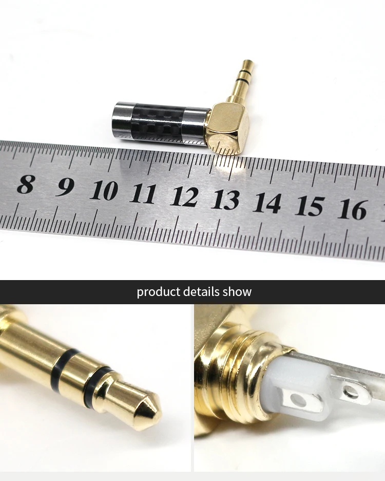 3.5mm Audio Connectors Plug 1/8" Stereo Audio Plugs Gold Plated Black Carbon Fiber 3.5 mm Earphone Headphone Connectors