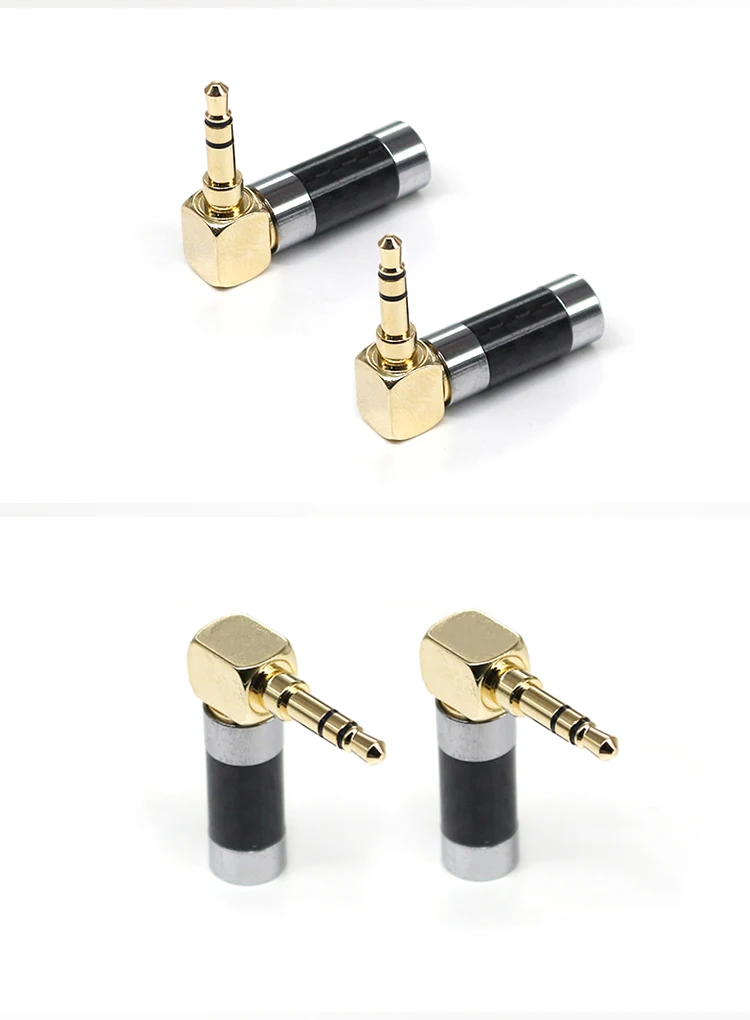 3.5mm Audio Connectors Plug 1/8" Stereo Audio Plugs Gold Plated Black Carbon Fiber 3.5 mm Earphone Headphone Connectors