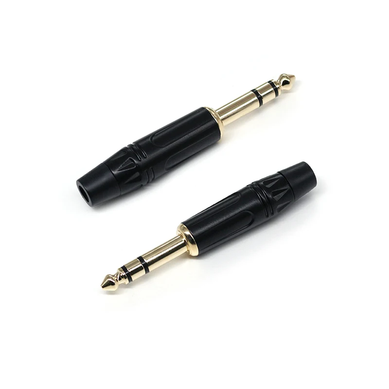 Good Quality Audio Connectors 6.35mm 1/4" TRS Male Plug Straight Cable Connectors Gold Plated Microphone Connectors Audio Plugs