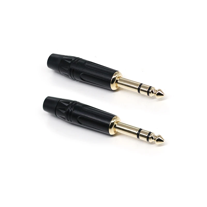 Good Quality Audio Connectors 6.35mm 1/4" TRS Male Plug Straight Cable Connectors Gold Plated Microphone Connectors Audio Plugs
