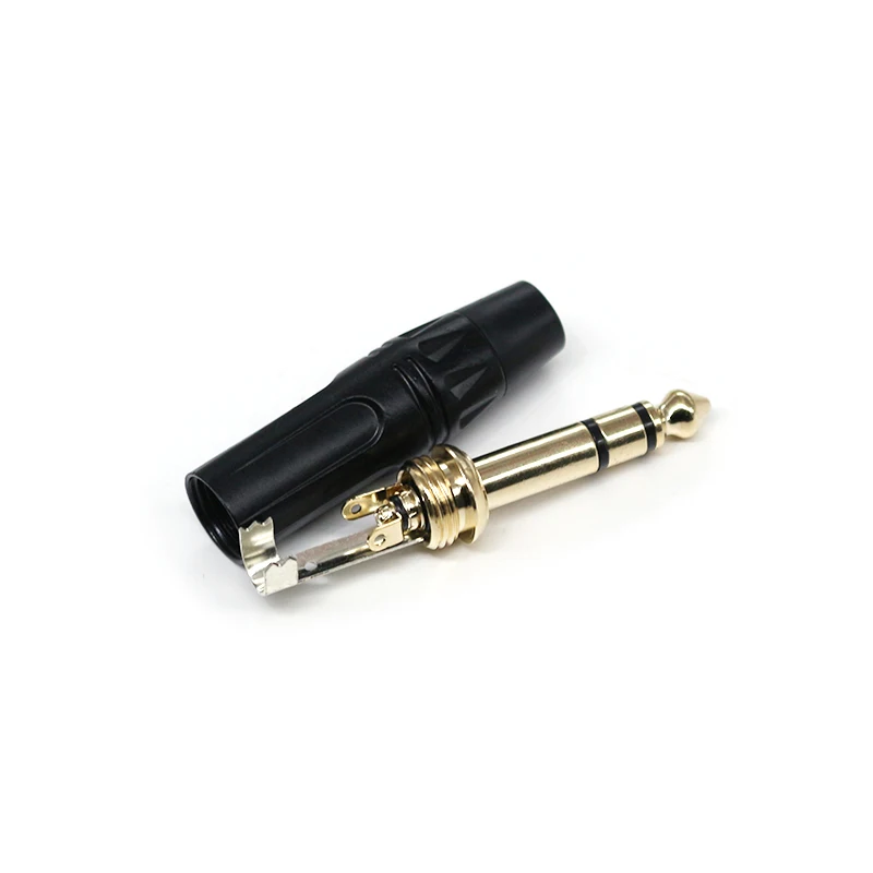 Good Quality Audio Connectors 6.35mm 1/4" TRS Male Plug Straight Cable Connectors Gold Plated Microphone Connectors Audio Plugs