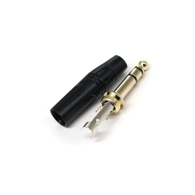 Good Quality Audio Connectors 6.35mm 1/4" TRS Male Plug Straight Cable Connectors Gold Plated Microphone Connectors Audio Plugs