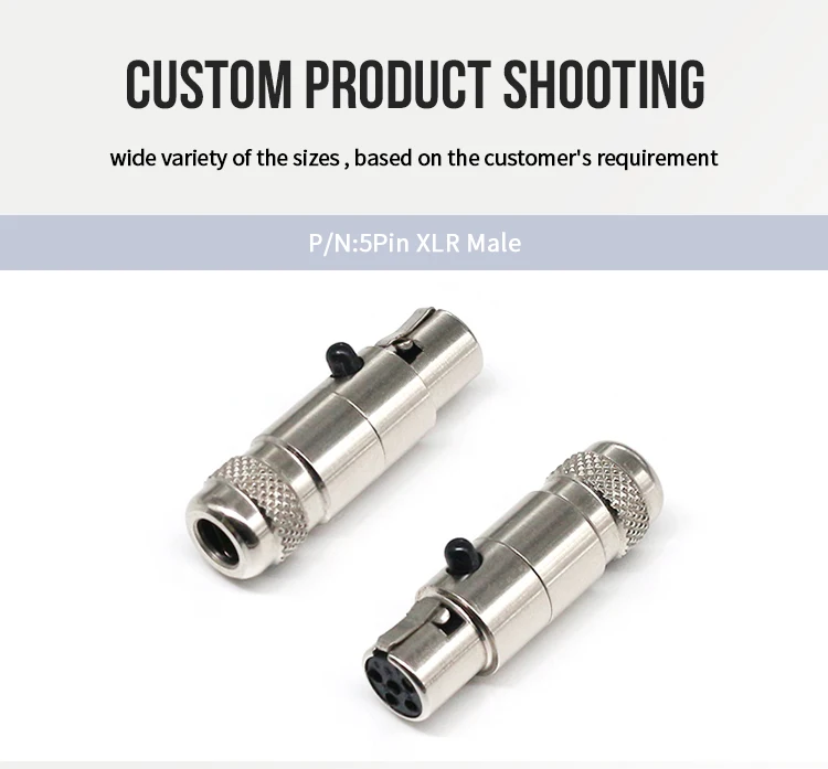 5pin Mini XLR Plugs Aviation Connectors Audio Connectors Nickel Plated XLR Plugs for MIC Microphone Audio Video Connecting