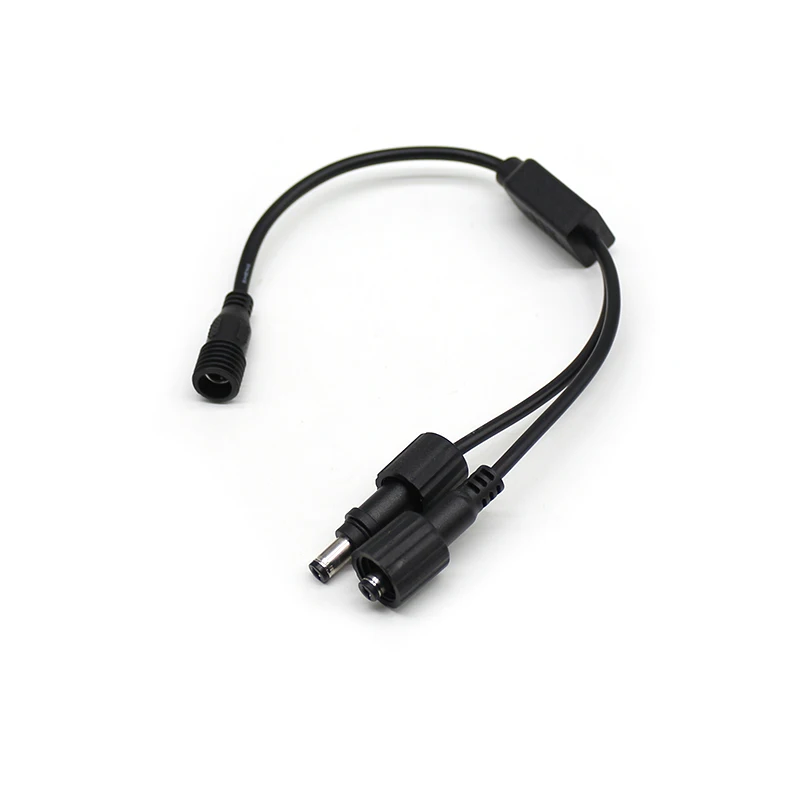 Professional Custom DC Splitter Cables DC5521 Female Jack to Two DC5521 Plug DC Cables Waterproof DC Cables for LED Light