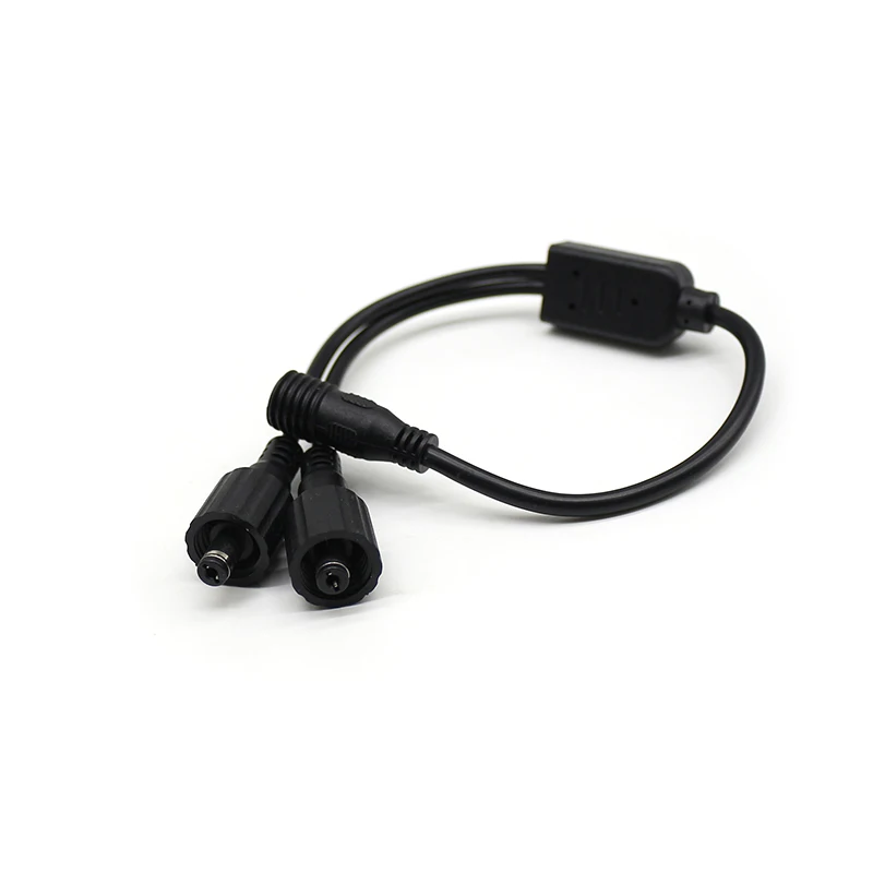 Professional Custom DC Splitter Cables DC5521 Female Jack to Two DC5521 Plug DC Cables Waterproof DC Cables for LED Light