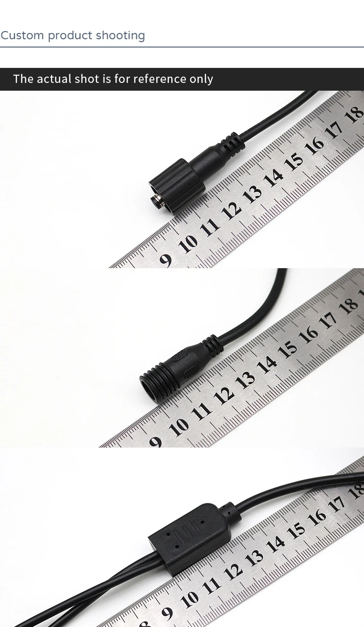 Professional Custom DC Splitter Cables DC5521 Female Jack to Two DC5521 Plug DC Cables Waterproof DC Cables for LED Light