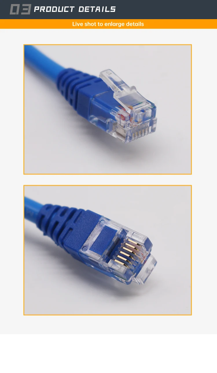 High Quality Customized RJ12 RJ45 Ethernet Cable CAT5E CAT6A UTP LAN Wifi Router Cable for Computer Network Connection