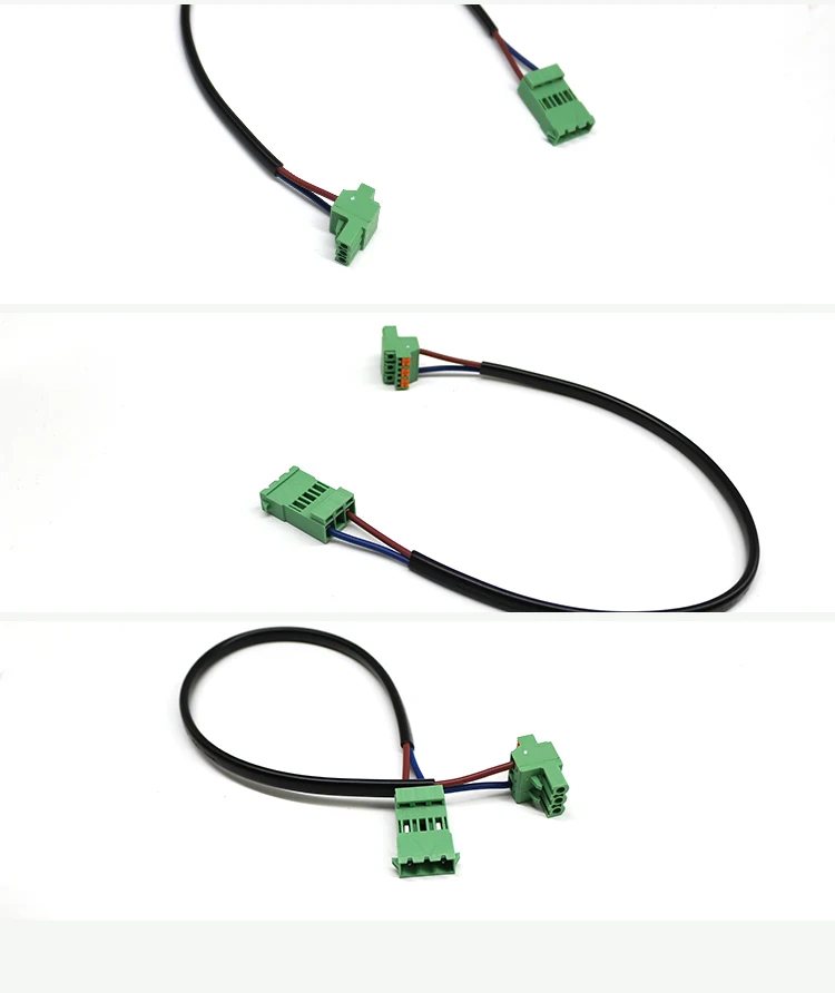 Customized Power Supply Cables ICC2.5 to FKCOR2.5 H05WH2-F Wire Harness 5.08mm 3 Pins Pluggable Terminal Block Wiring Harness