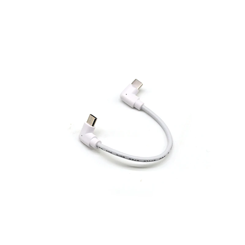 Reliable Quality Elbow Type C Plug to Type C Plug Cables Fast Speed Type C Data Cables Quick Charging Cables for Mobile Phone