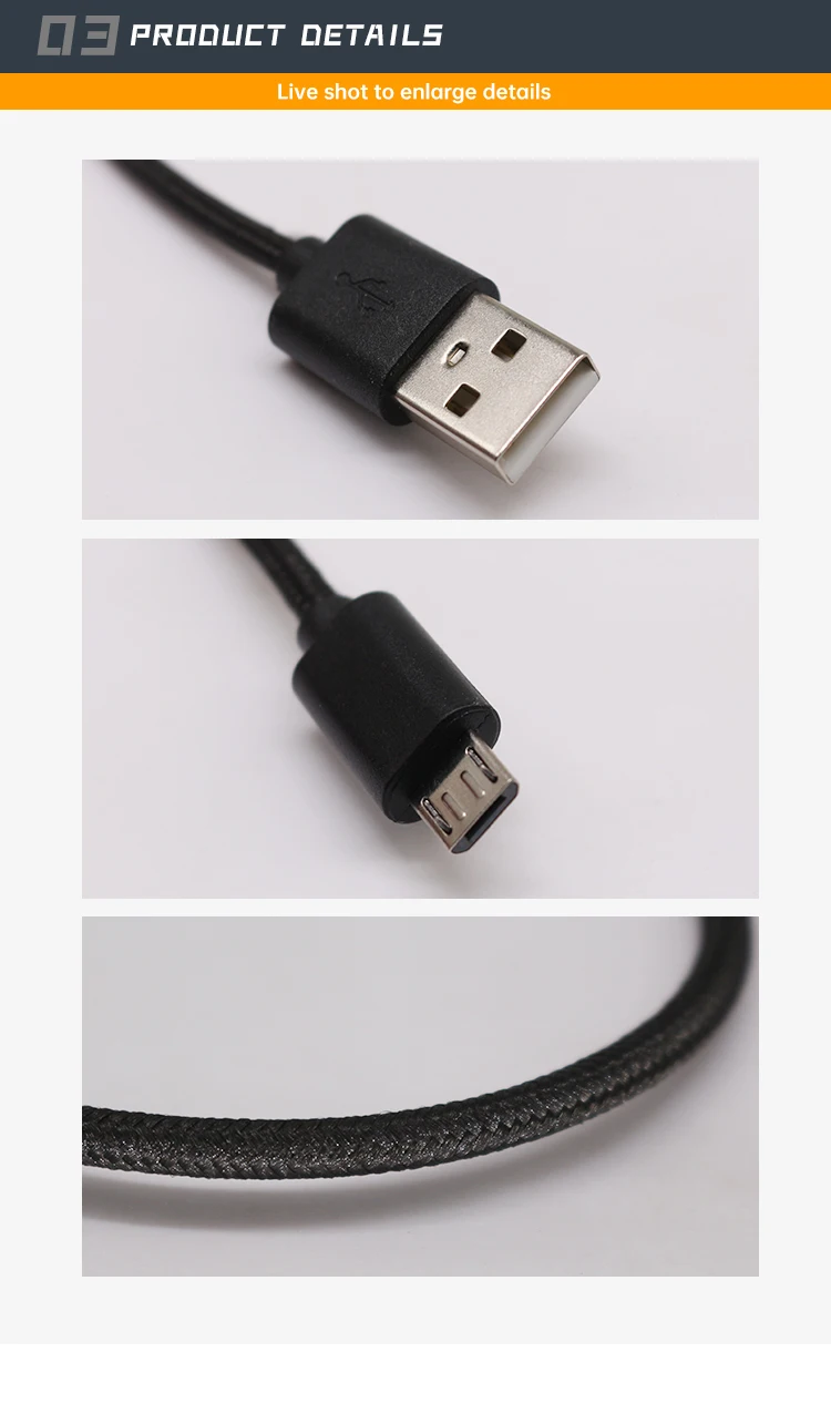 Factory Wholesale USB a Male Plug to Micro USB Cables Micro B USB Cable Fast Charger Data Cable USB a to Micro B Male Cables