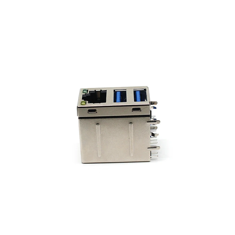 High Quality USB Connectors RJ45 Connectors UTP Connectors Pass Through  Double Layer USB LED RJ45 Female Connectors