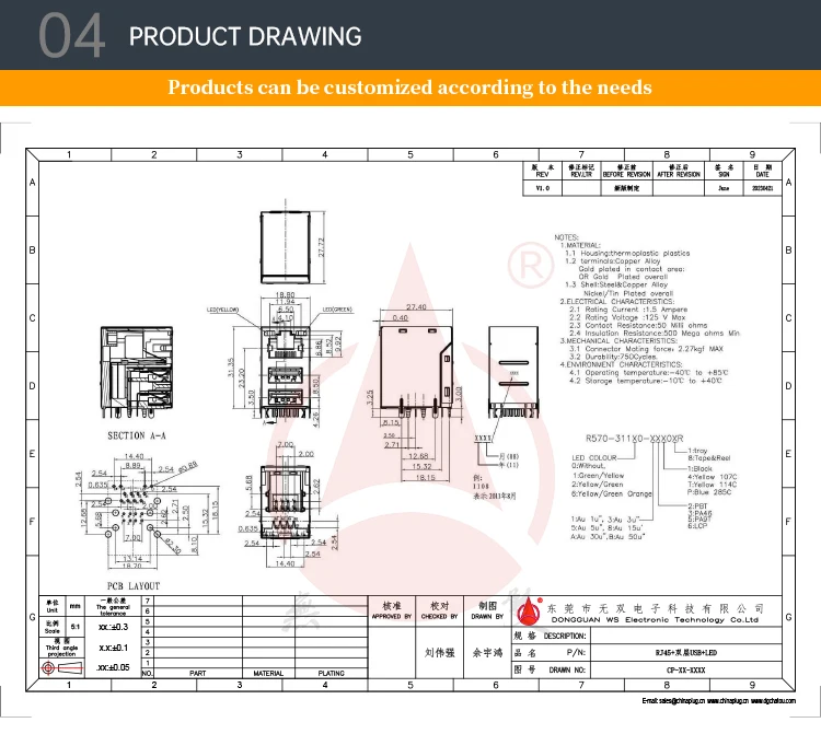 High Quality USB Connectors RJ45 Connectors UTP Connectors Pass Through Double Layer USB LED RJ45 Female Connectors