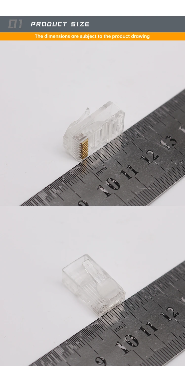 Hot Sale Transparent RJ45 Connectors RJ45 10P10C Male Plugs 10P Ethernet Connectors Modular Plugs POE Switch Connectors