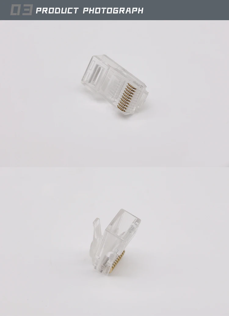 Hot Sale Transparent RJ45 Connectors RJ45 10P10C Male Plugs 10P Ethernet Connectors Modular Plugs POE Switch Connectors