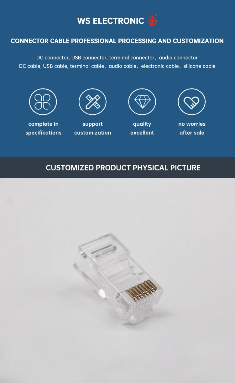 Professional Factory RJ45 CAT5 Plugs RJ45 Male Connectors Ethernet Plugs for Telephone Cable Ethernet UTP Plug RJ45 Connectors