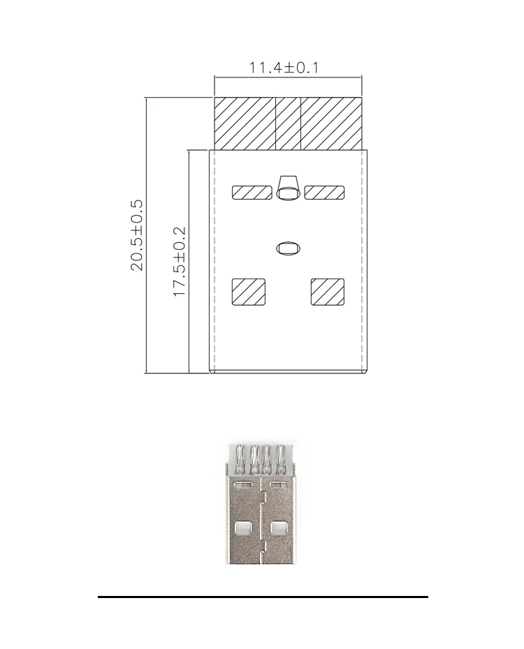 Fast Speed USB Plugs Data Transmission Charging USB 2.0 4Pin Short Body a Type Male Plugs SMT Male USB Connectors for USB Cable