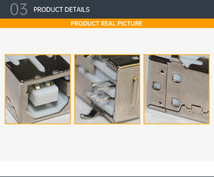 Factory Direct Sale USB BF 90 Degree Jack DIP Horizontal THR USB 2.0 Type B Female Socket Connectors USB B Female Sockets