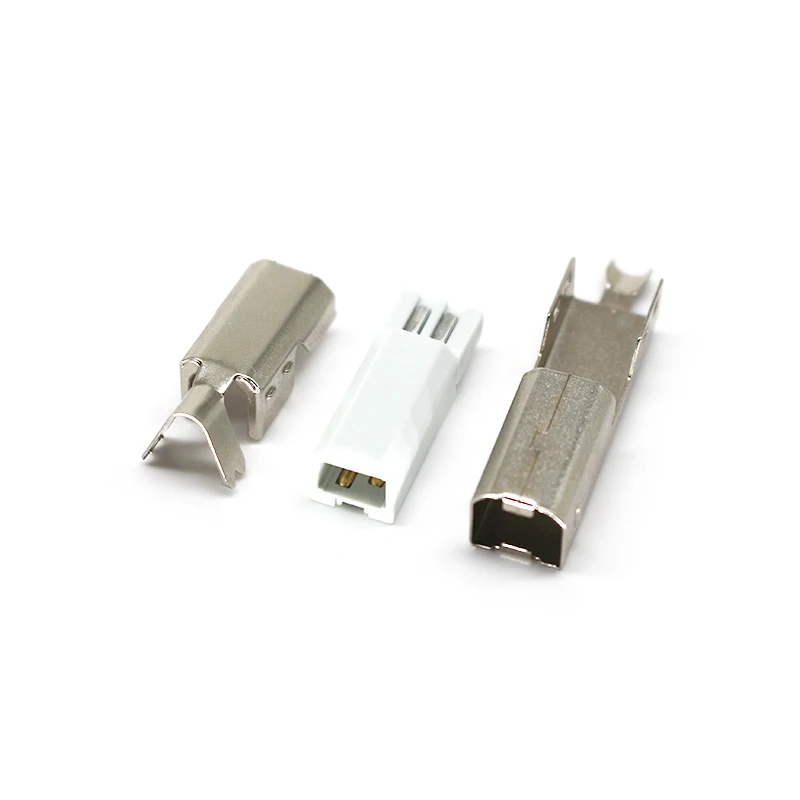Good Quality USB B Male Plugs 3pcs Set Data Transmission Charging USB 2.0 Male Plugs Assembly USB Connectors for USB Cable