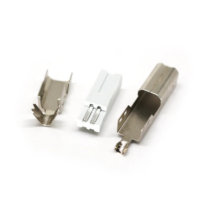 Good Quality USB B Male Plugs 3pcs Set Data Transmission Charging USB 2.0 Male Plugs Assembly USB Connectors for USB Cable