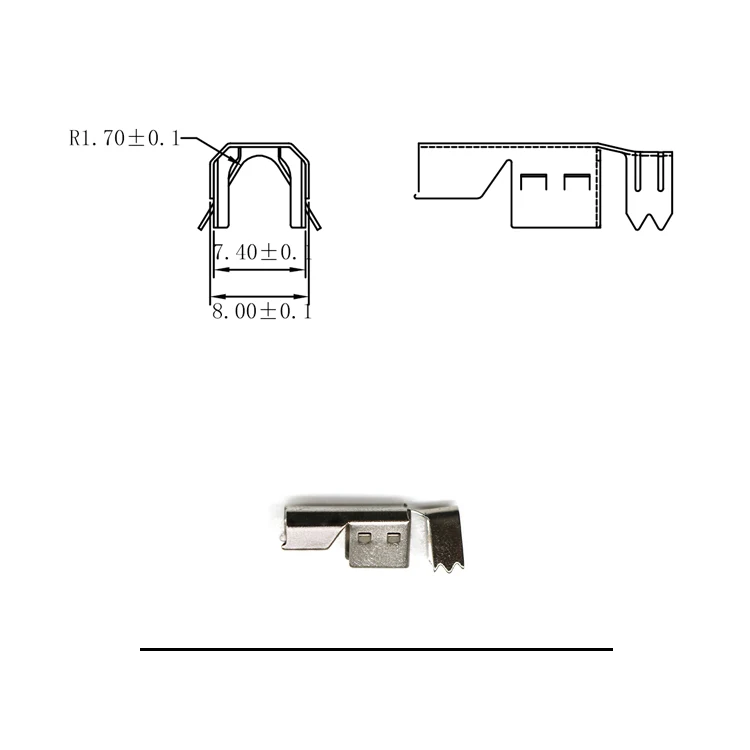 Good Quality USB B Male Plugs 3pcs Set Data Transmission Charging USB 2.0 Male Plugs Assembly USB Connectors for USB Cable