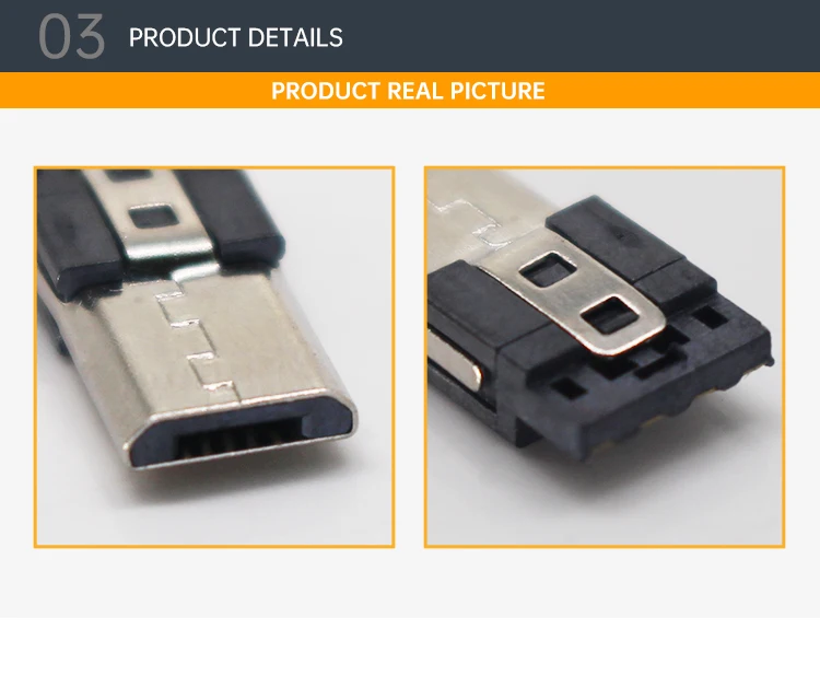5Pin 4Pin Male Micro USB Connector Copper MicroUSB Plug Mini USB Male MICRO 5P Welded Wire with Shell Plug-in Interface