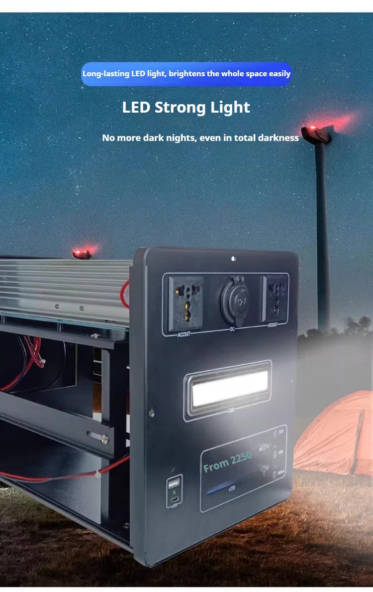 Complete Portable Power Station 600W 1000W Pure Sine Wave Inverter 12V 24V Battery Kit Outdoor Camping Solar Emergency
