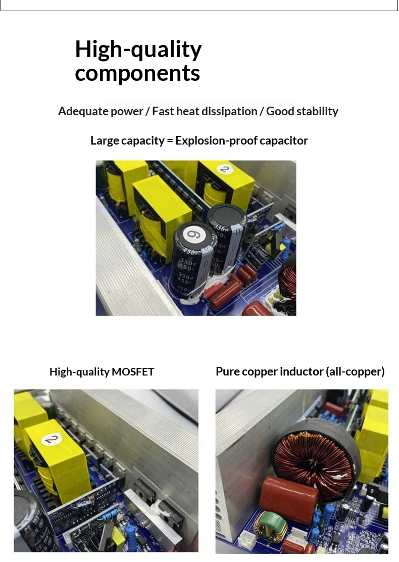 2500W Portable Power Station DIY Kit Pure Sine Wave Inverter 12V 24V to 220V Outdoor Energy Storage Case with Digital Display